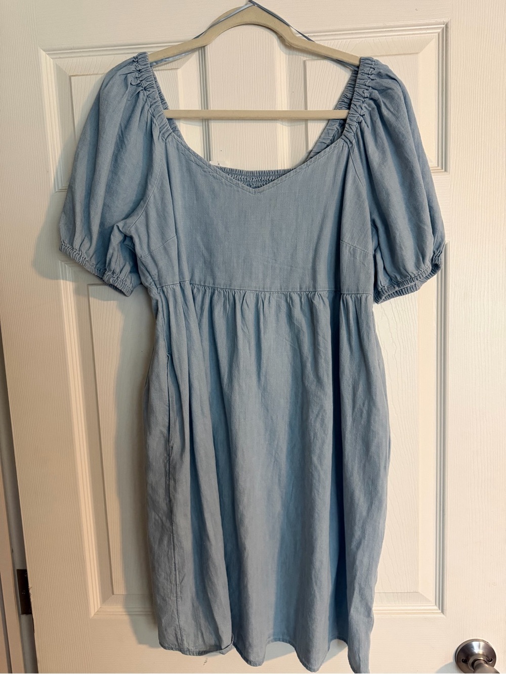 Old Navy Light Denim Puff Sleeve Casual Dress